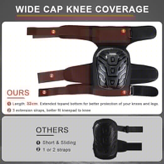 HOLULO Knee pads for men and women, construction knee pads for work, featuring upgraded adjustable extension straps and non-slip, durable, and comfortable foam gel knee pads. ﻿